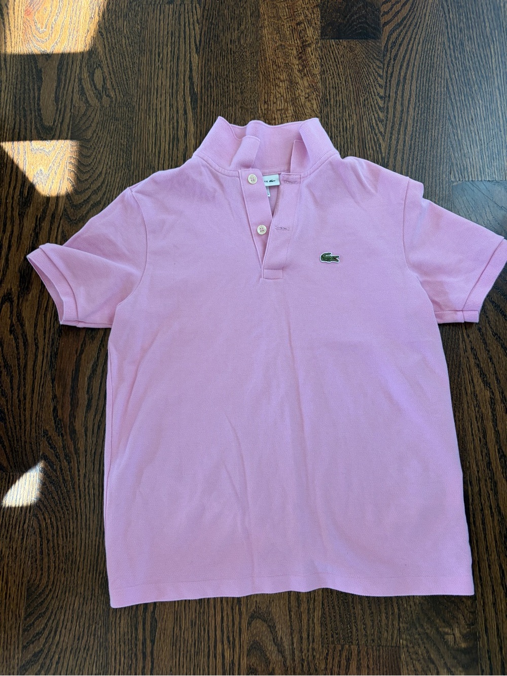 Lacoste Light Pink Short Sleeve Polo with Crocodile Logo